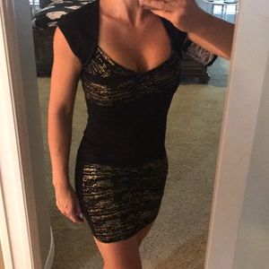 Black and Gold Bodycon Dress